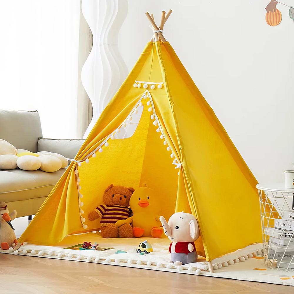 Tente de lit enfant à motifs prairie - jaune - MAS - alin
